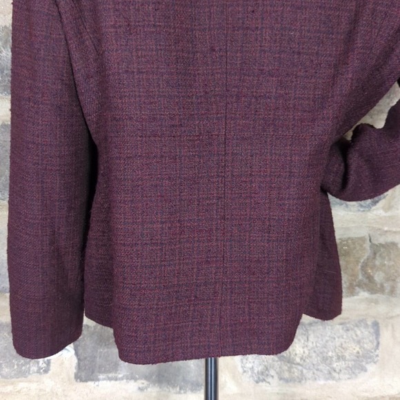 J. Jill Wool Blend Purple Blazer Woman's Size 14 Lined 3 Button Career Wear - Picture 7 of 12
